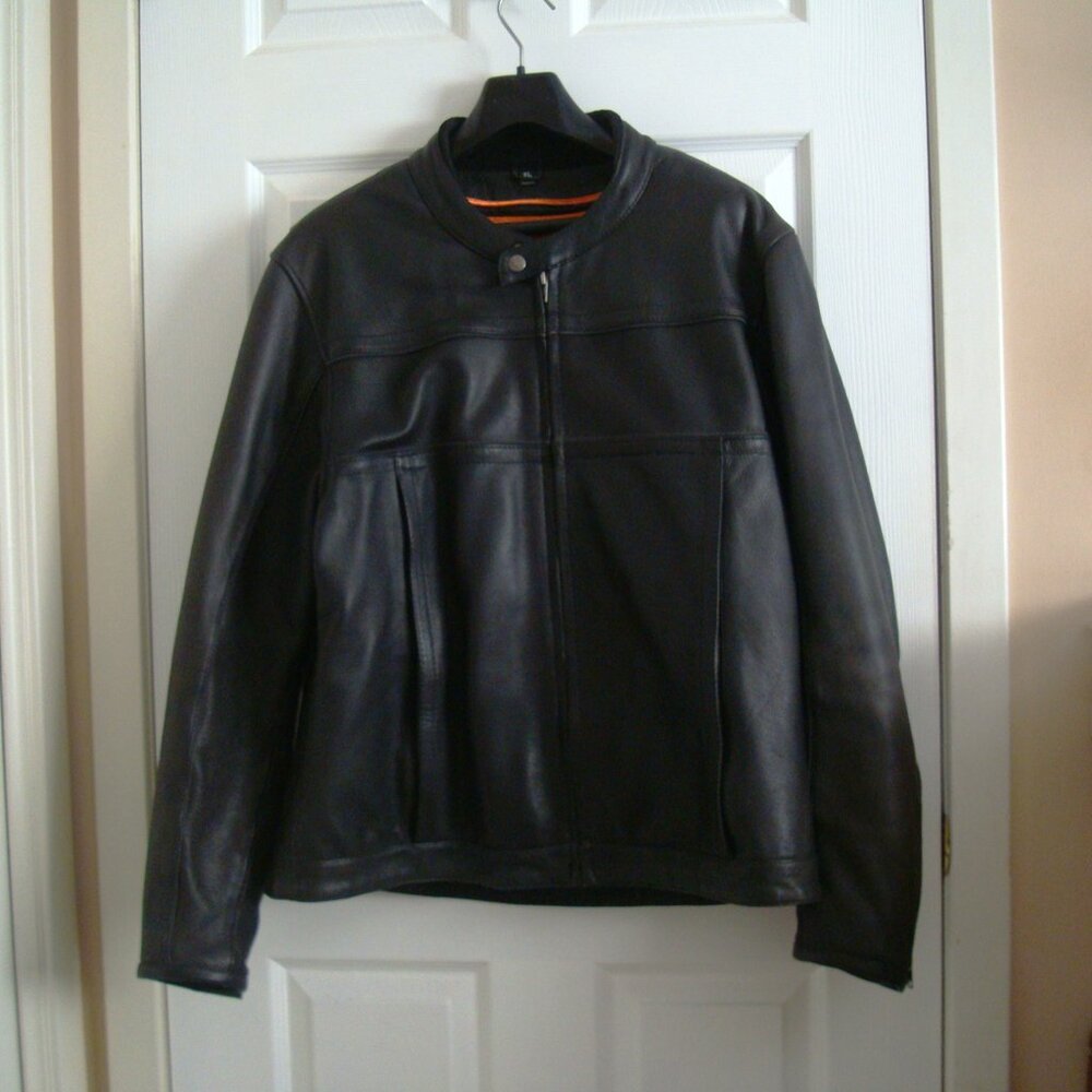 Men's Black Leather Riding Jacket